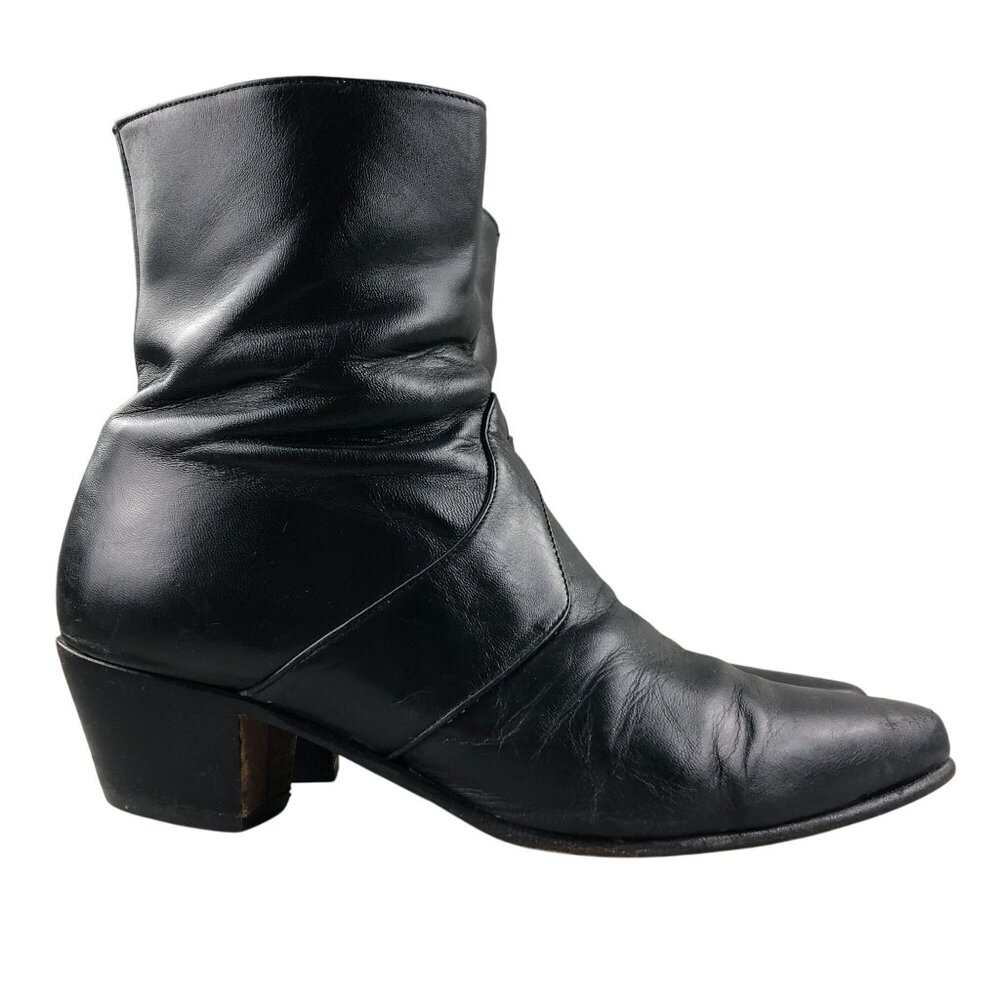 Besserro Women's Mexico 27.5 (US 9) Black Genuine Leather Side Zip Ankle Boots